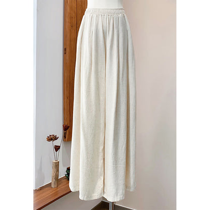 Mythstone Solid Color Loose Wide Leg Pants With Pockets