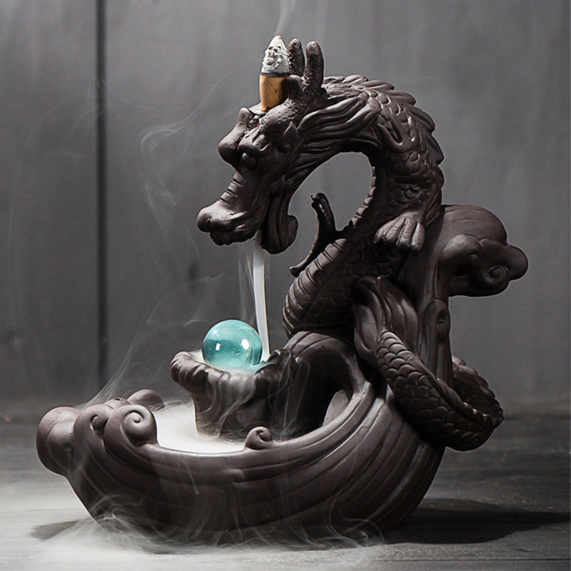 Mythstone Tibetan Dragon Protection Incense Burner Decoration