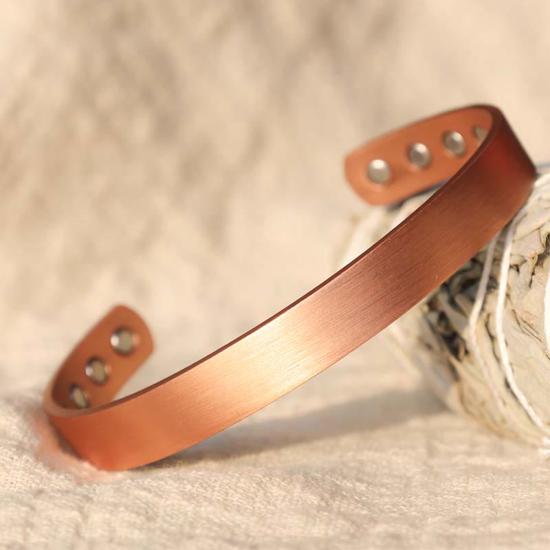 Mythstone Vintage Pattern Magnetic Copper Adjustable Cuff Bracelet Bangle