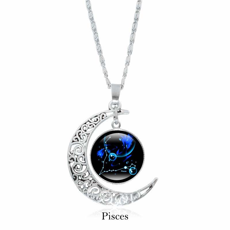 Mythstone 12 Constellations of the Zodiac Moon Protection Necklace Chain Pendant