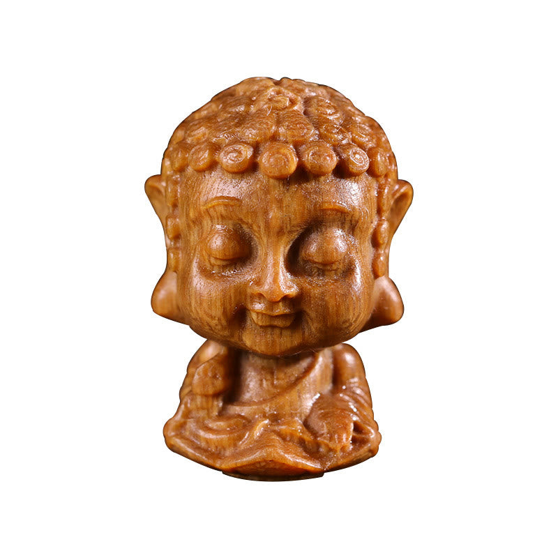 Mythstone Chinese Zodiac Natal Buddha Green Sandalwood Lotus Engraved Positive Home Decoration