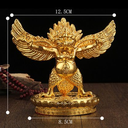 Mythstone Tibetan Gold Garuda Bird Alloy Protection Home Decoration