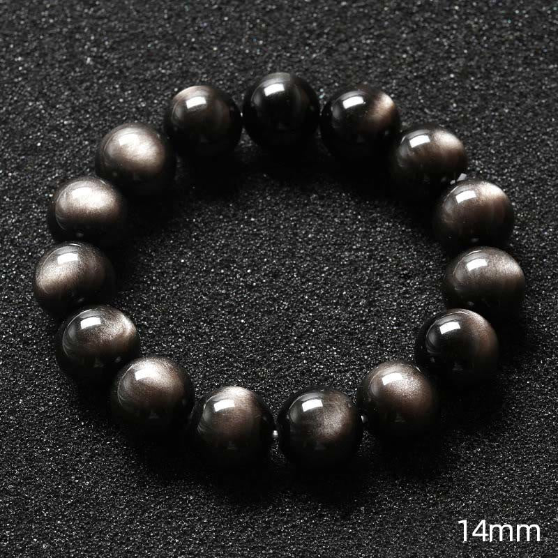 Mythstone Natural Silver Sheen Obsidian Soothing Protection Bracelet