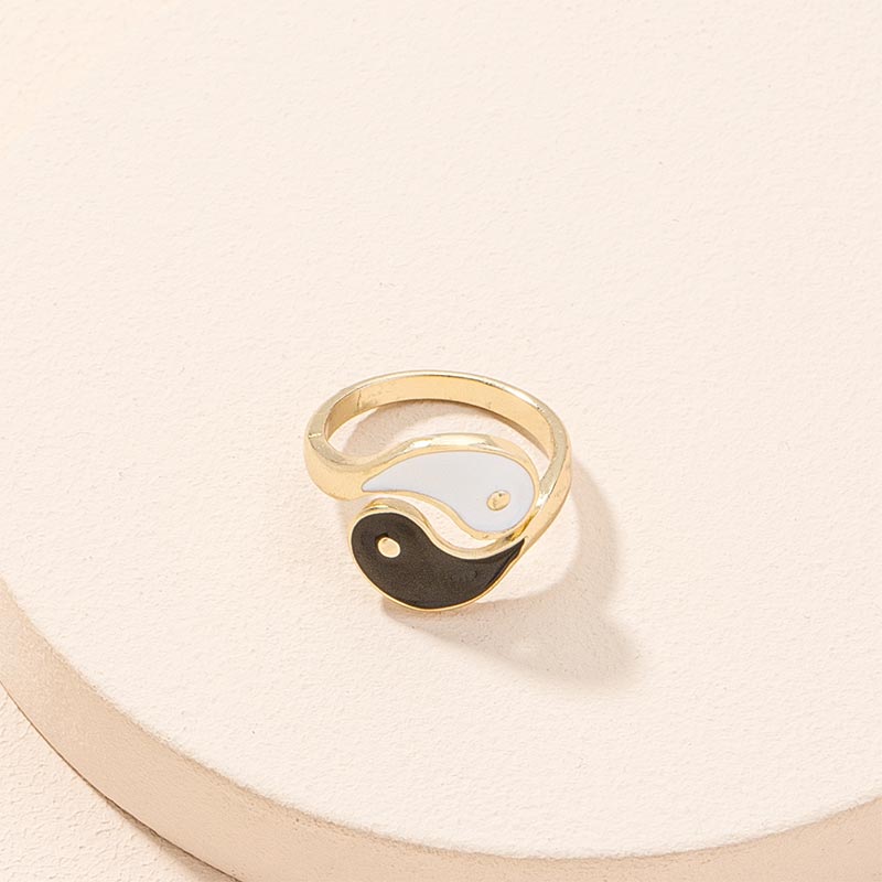 Mythstone Yin Yang Symbol Adjustable Blessing Couple Ring