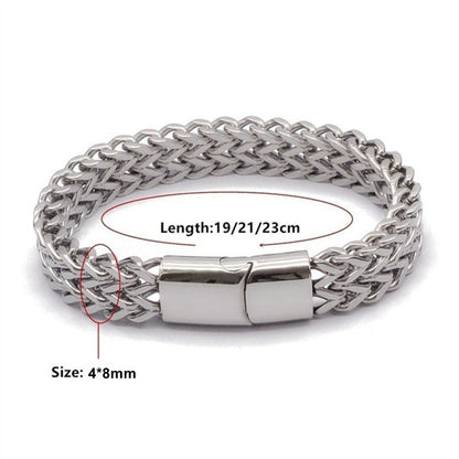 MythStone Fish Scale Magnetic Buckle Titanium Steel Balance Bracelet Bangle