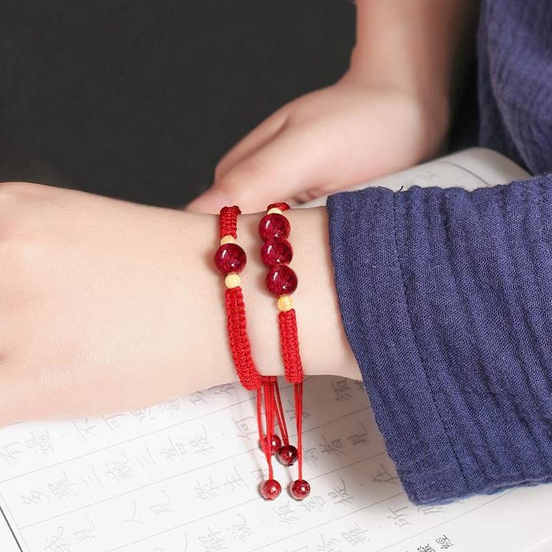 Mythstone Cinnabar Blessing Red String Bracelet For Kids