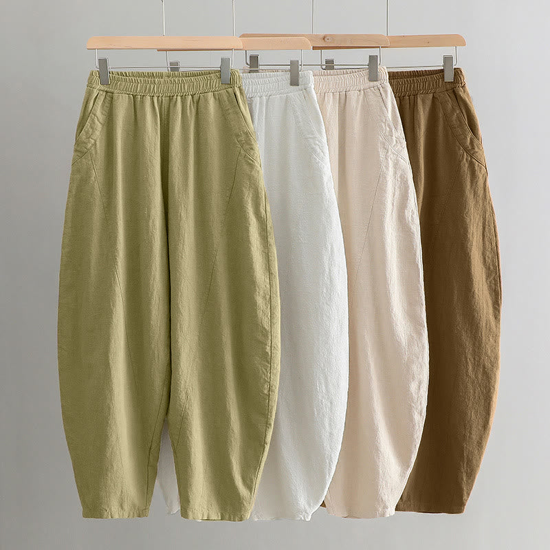 Pantalones de yoga holgados tipo harén con bolsillos y color liso de Mythstone 