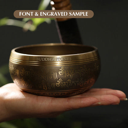 Mythstone Tibetan Meditation Sound Bowl Handcrafted for Healing and Mindfulness Singing Bowl Set