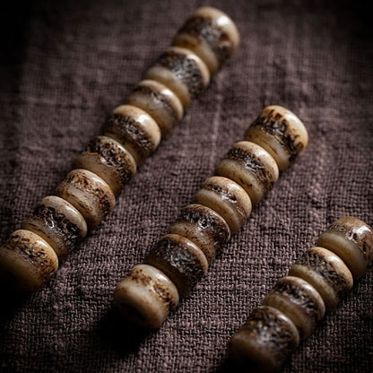 MythStone Tibetan 108 Mala Beads Yak Bone Dzi Bead The Lord of the Corpse Forest Strength Bracelet