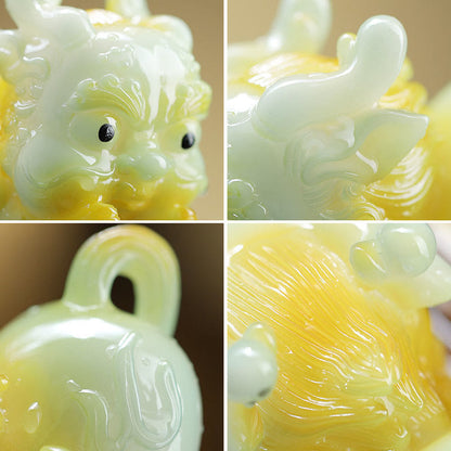 Mythstone Color Changing Small PiXiu Ingot Resin Tea Pet Wealth Home Figurine Decoration