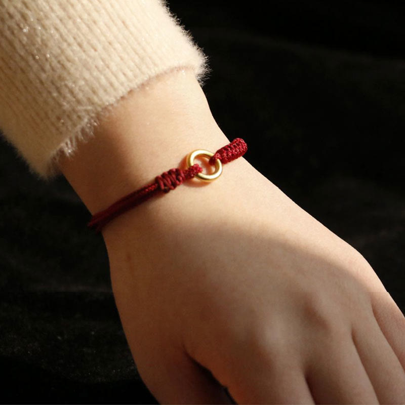 Mythstone Alloy Peace Buckle Luck Red String Bracelet