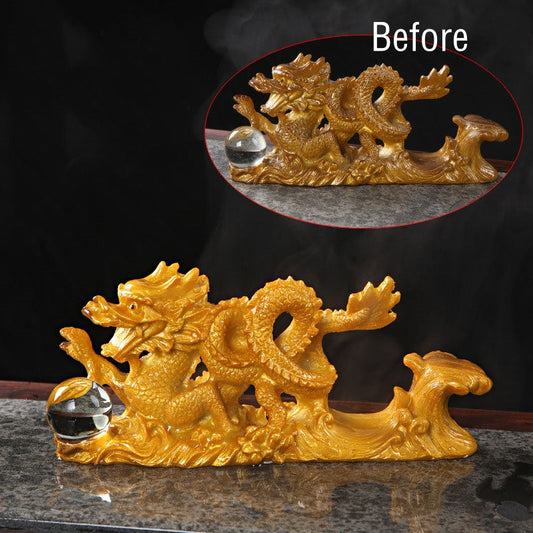 Mythstone Year Of The Dragon Color Changing Resin Horse Luck Tea Pet Home Figurine Decoration