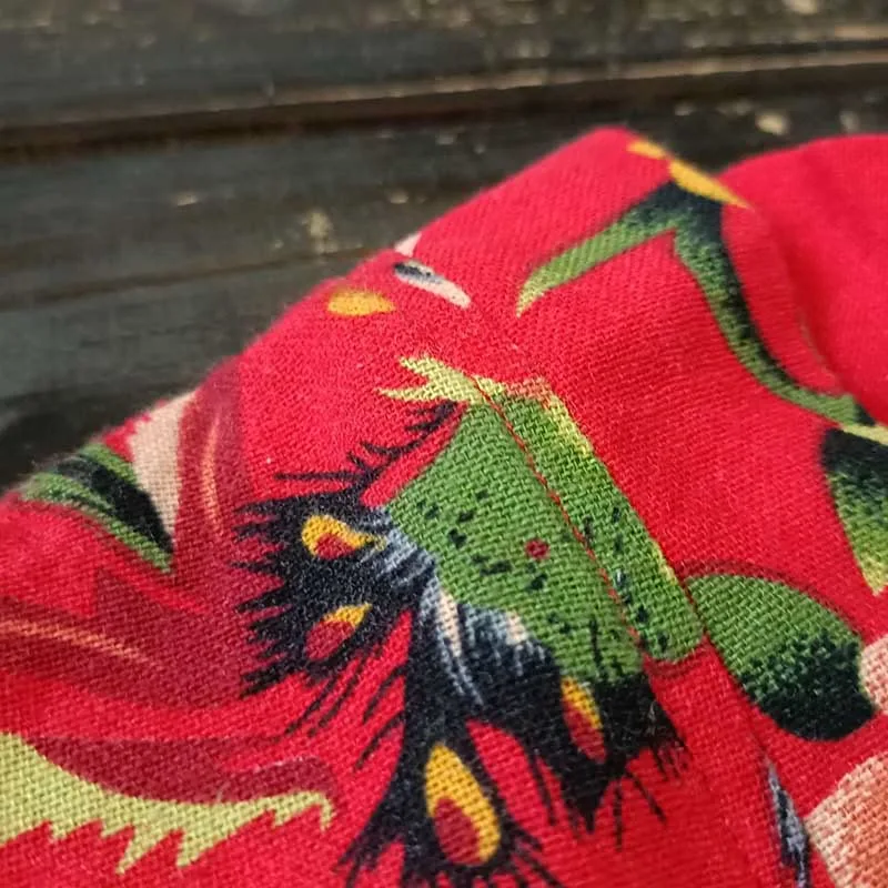 Mythstone Ethnic Style Northeast Red Flower Peony Print Cotton Linen Lace Up Jacket - Image 9