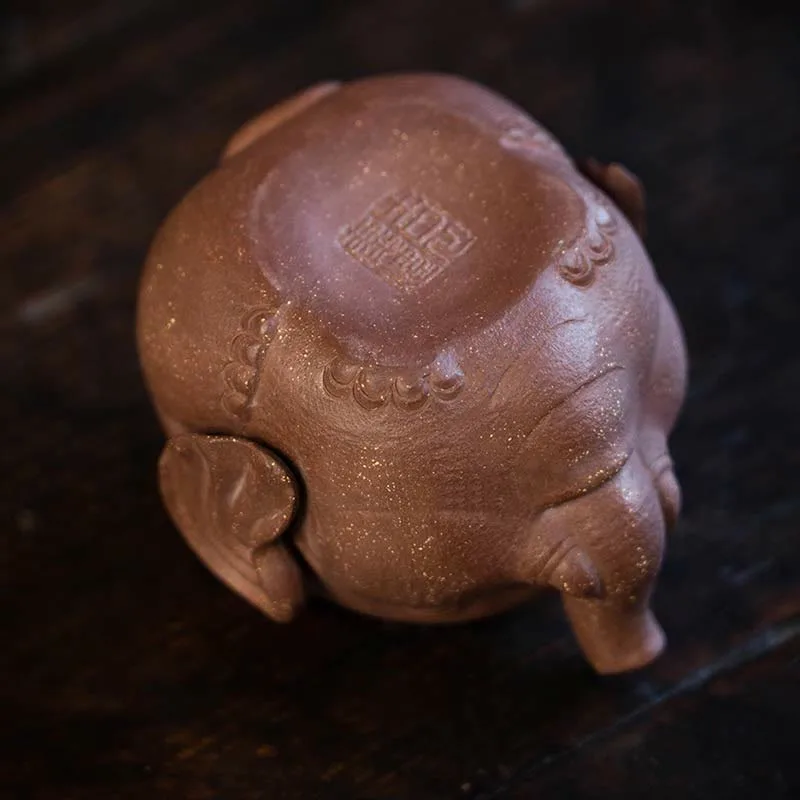 Mythstone Cute Elephant Auspicious Clouds Purple Clay Ceramic Teapot - Image 6