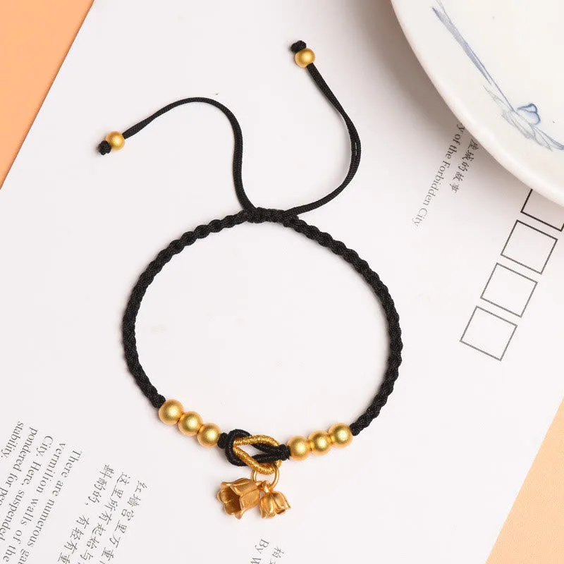 Mythstone Handcrafted Lily Of The Valley Flower Charm Design Luck Protection Braided Bracelet - Image 9