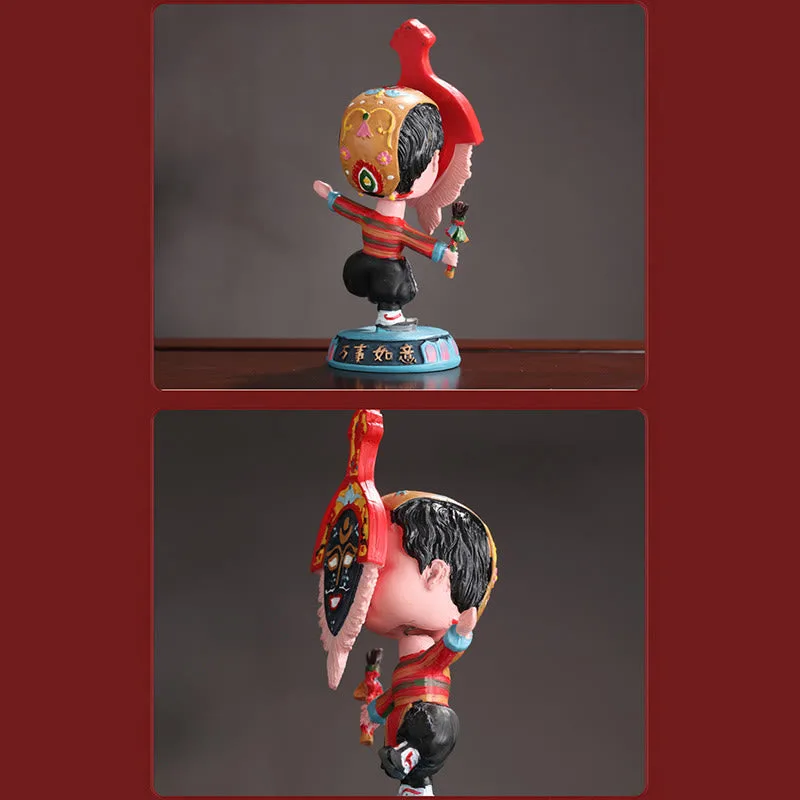 Mythstone Tibetan Opera Face Mask Puppet Home Office Car Decoration Ornament - Image 13