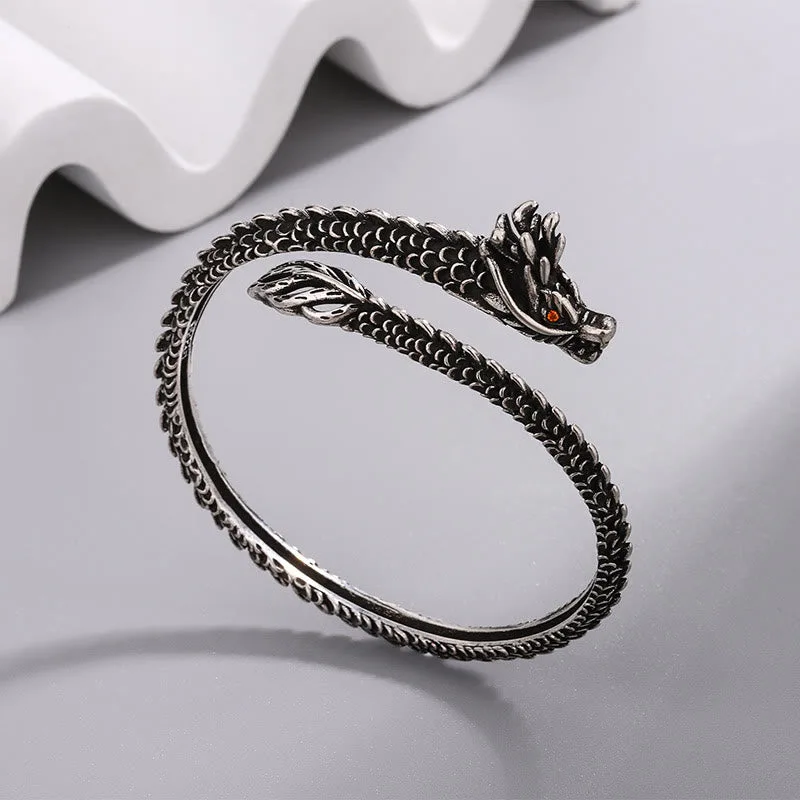 Mythstone Dragon Scales Pattern Luck Protection Bracelet Bangle - Image 4
