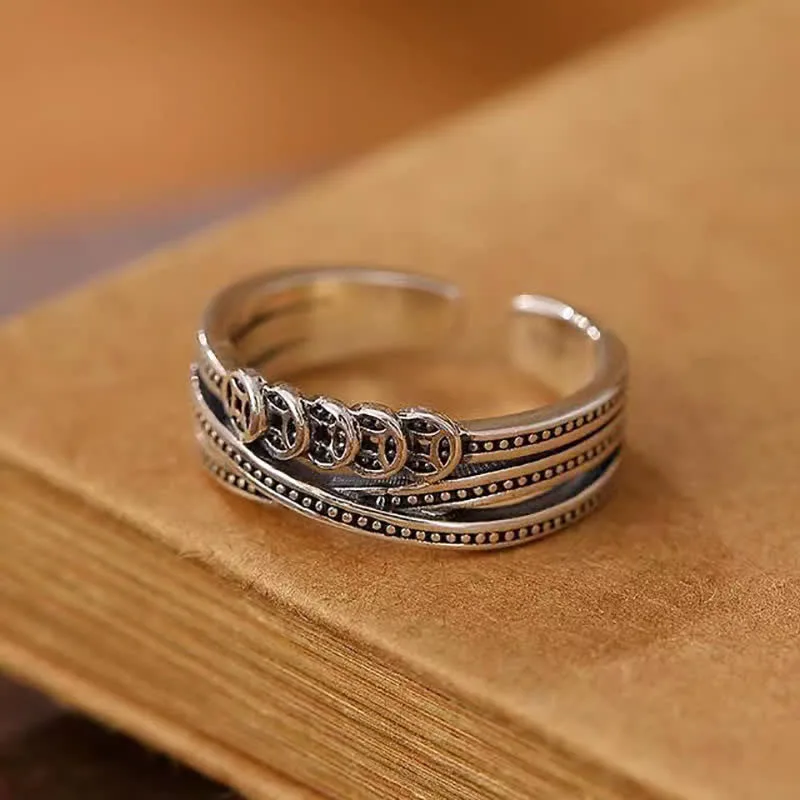 Mythstone Copper Coin Wealth Luck Ring - Image 5