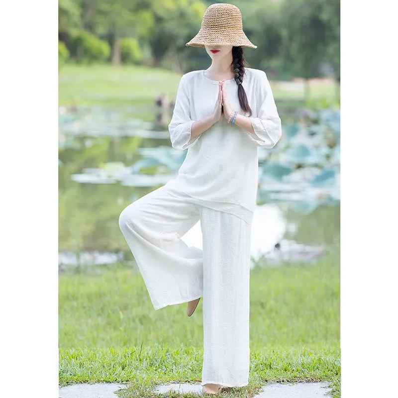 Tai Chi Meditation Prayer Zen Spiritual Morning Practice Clothing Women's Set - Image 15