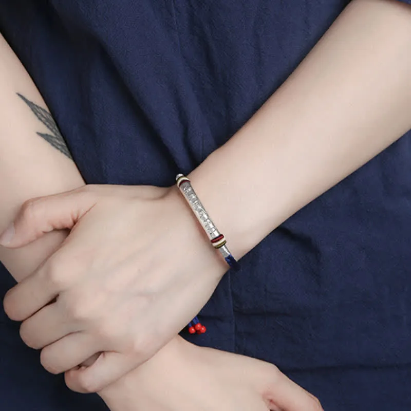 Mythstone 999 Sterling Silver Om Mani Padme Hum Protection Strength String Bracelet - Image 17