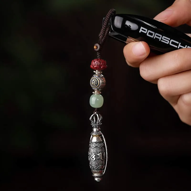 Mythstone 925 Sterling Silver Chinese Zodiac Natal Buddha Six True Words Blessing Keychain Decoration - Image 6