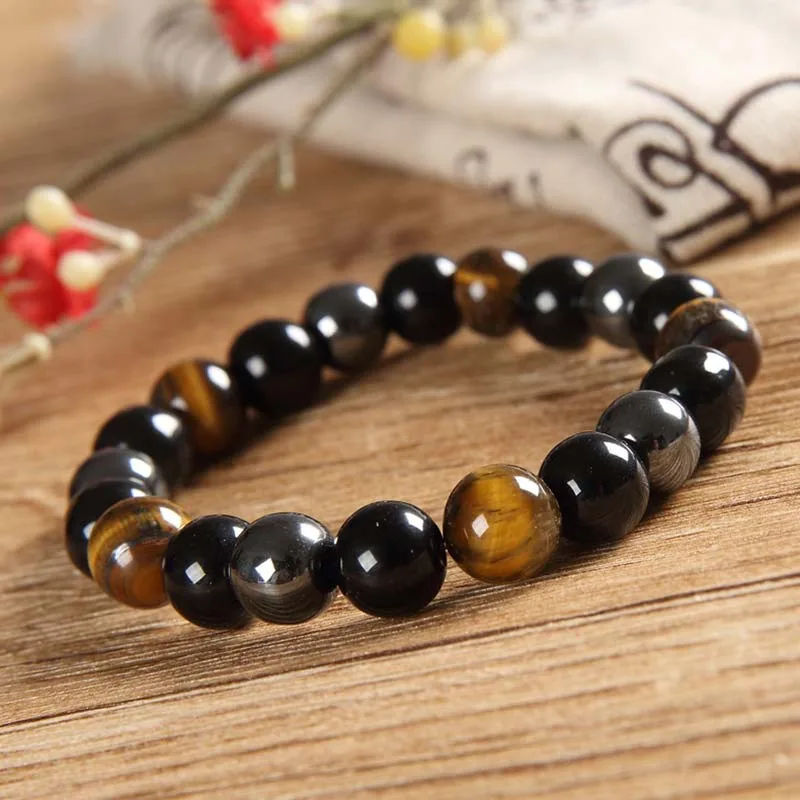 Mythstone Tibetan Tiger's Eye Bracelet Necklace Set - Image 4