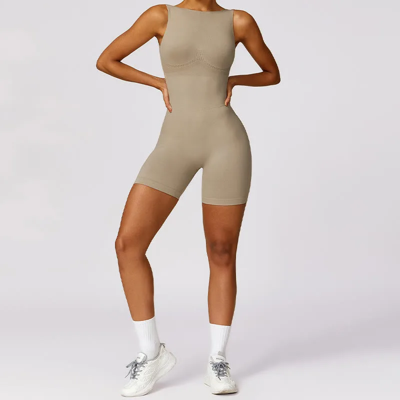 Mythstone High Stretch Sleeveless Seamless Jumpsuit Romper Sports Fitness Yoga Women Bodysuit - Image 22