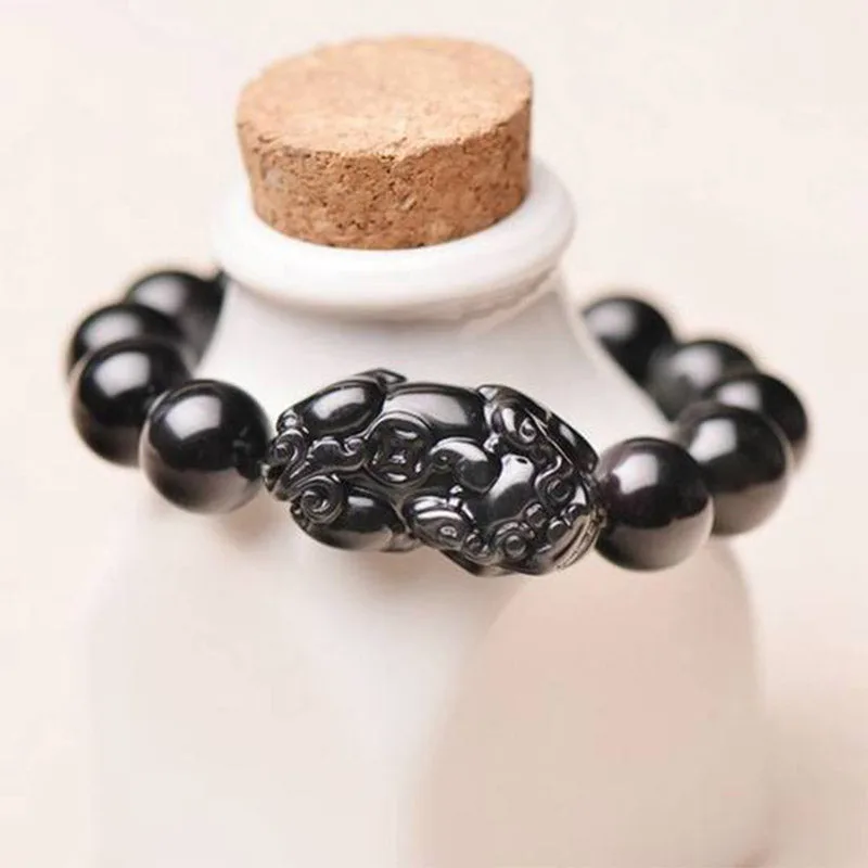 Mythstone FengShui PiXiu Obsidian Wealth Bracelet - Image 2