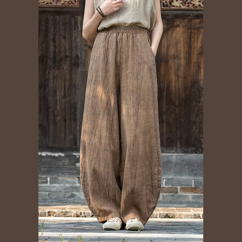 Mythstone Ramie Cotton Linen Pants Tie-dye Design Trousers Loose Zen Yoga Women's Pants with Pockets - Image 2