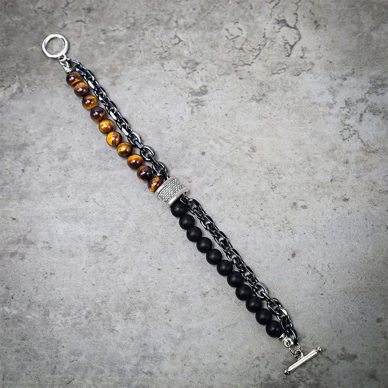 MythStone Natural Tiger Eye Lazurite Protection Bracelet - Image 3