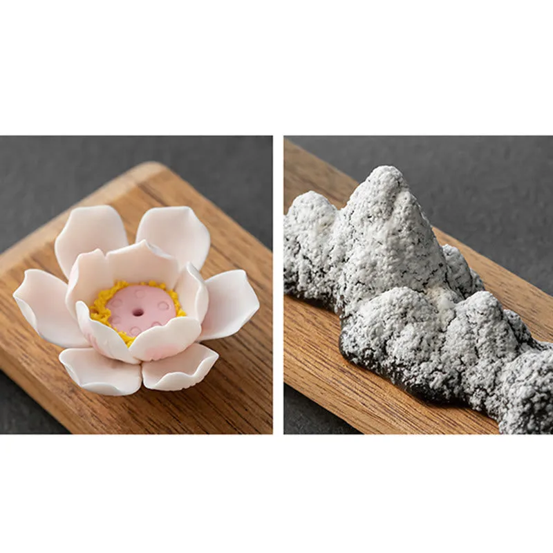 Mythstone Lotus Flower Tathagata Kwan Yin Avalokitesvara Ksitigarbha Meditation Ceramic Stick Incense Burner Decoration - Image 18