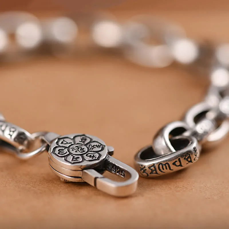 Mythstone Om Mani Padme Hum Double Dorje Copper Engraved Wisdom Bracelet - Image 5