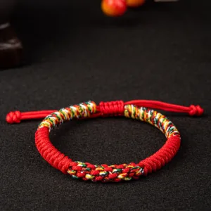 Mythstone Tibetan Handmade Colorful King Kong Knot Luck Braid String Bracelet