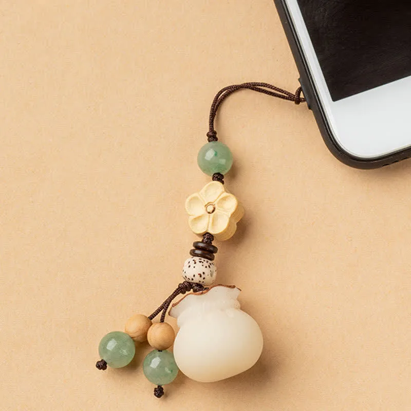 Mythstone Natural Bodhi Seed Money Bag Flower Blessing Prosperity Keychain - Image 13