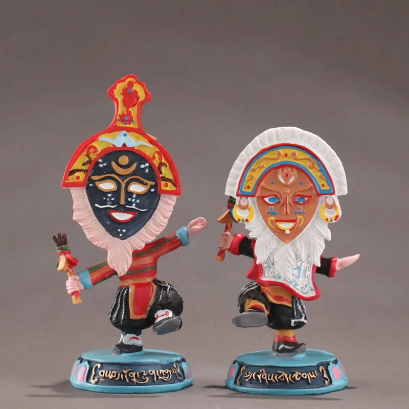 Mythstone Tibetan Opera Face Mask Puppet Home Office Car Decoration Ornament - Image 4