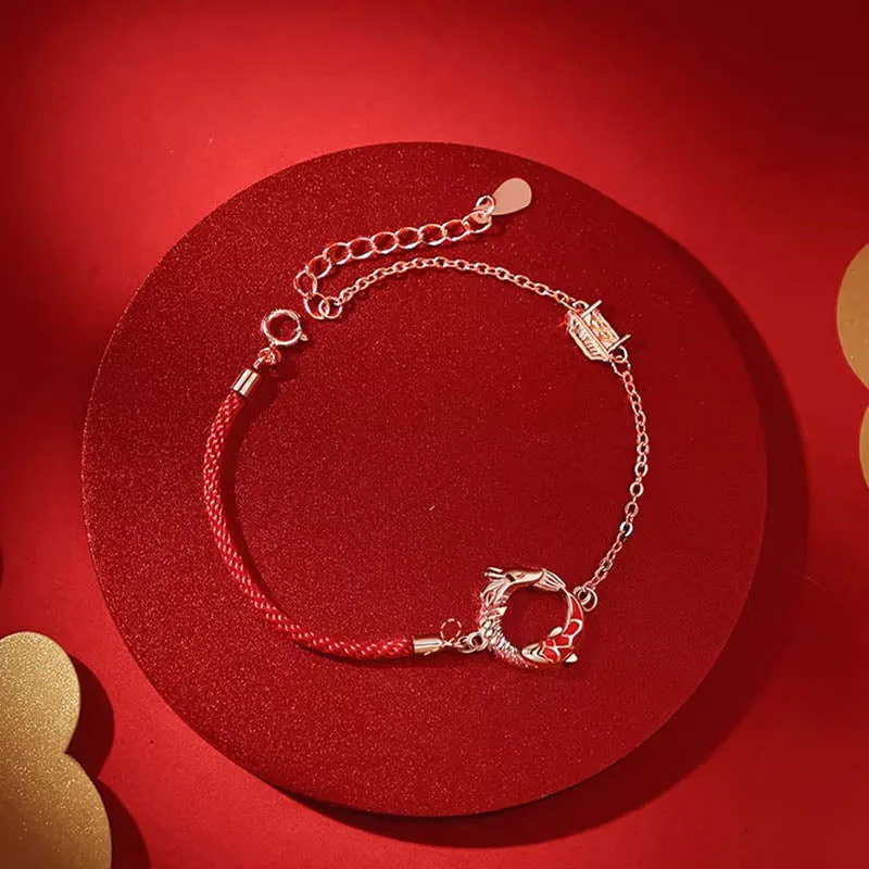 Mythstone - 925 Sterling Silver Year Of The Dragon Copper Koi Fish Luck Protection Bracelet - Image 2