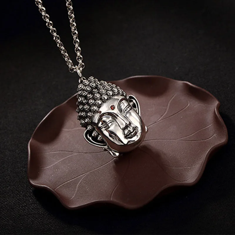 Mythstone 925 Sterling Silver Buddha Head Compassion Necklace Pendant - Image 12
