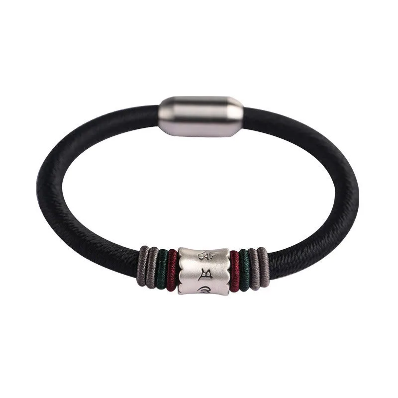 Mythstone 999 Sterling Silver Om Mani Padme Hum Peace Magnetic Buckle Bracelet - Image 12