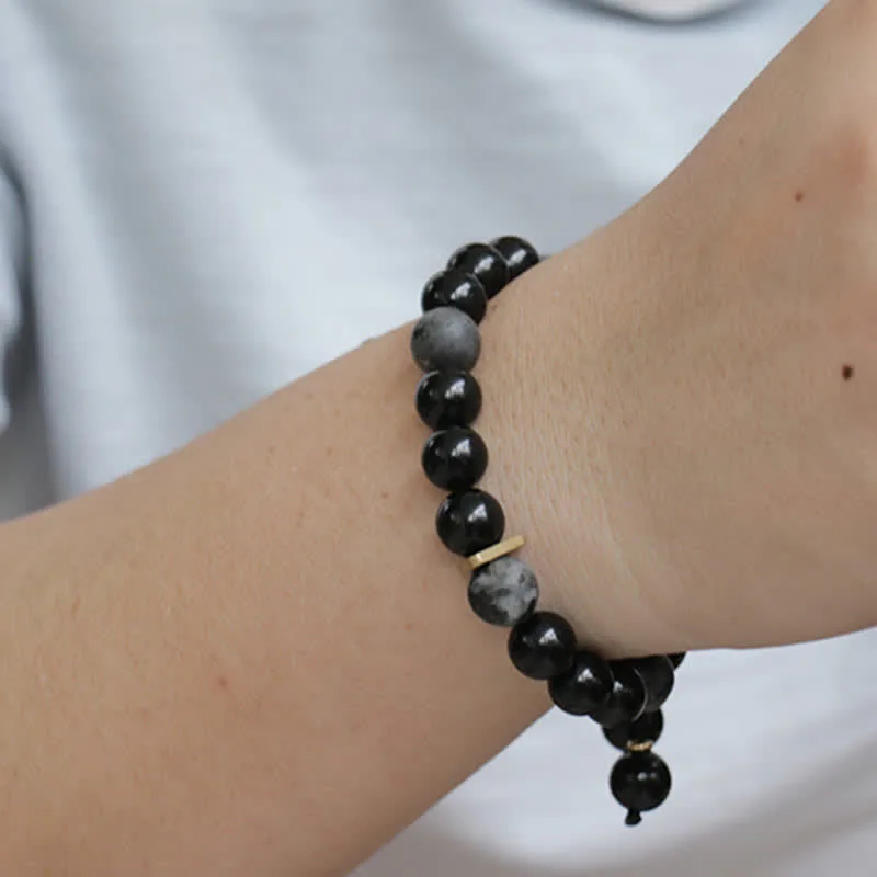Mythstone Black Obsidian Black Glitter Stone Purification Bracelet - Image 9