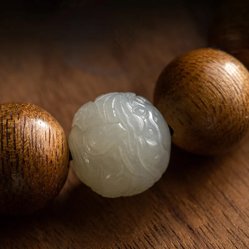 Mythstone Chinese Zodiac Natal Buddha Kalimantan Agarwood Jade 925 Sterling Silver Bracelet - Image 41