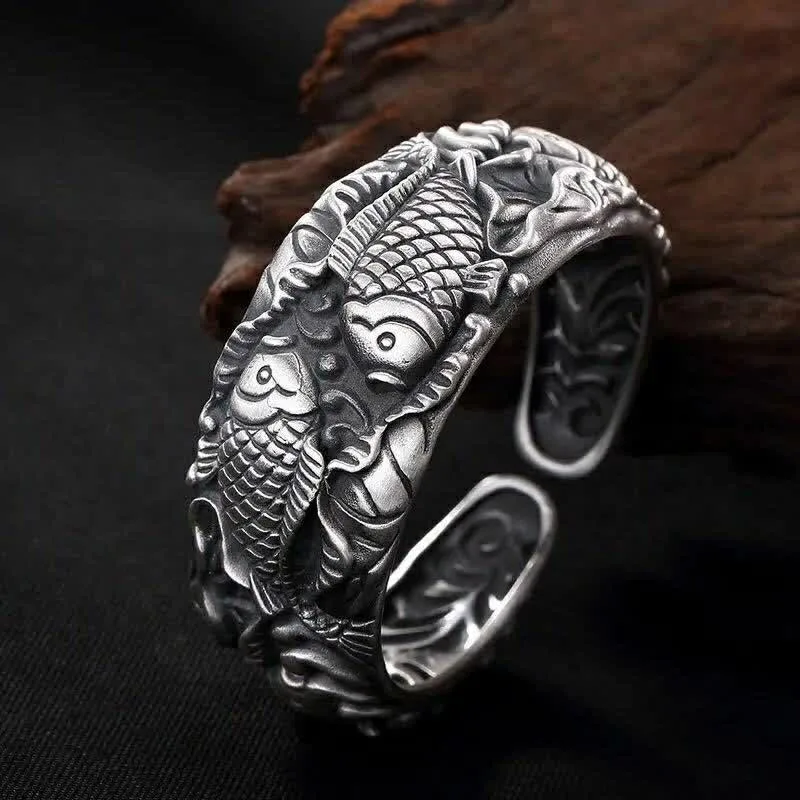 Mythstone - Mythstone Koi Fish Lotus Luck Wealth Bracelet Bangle - Image 2