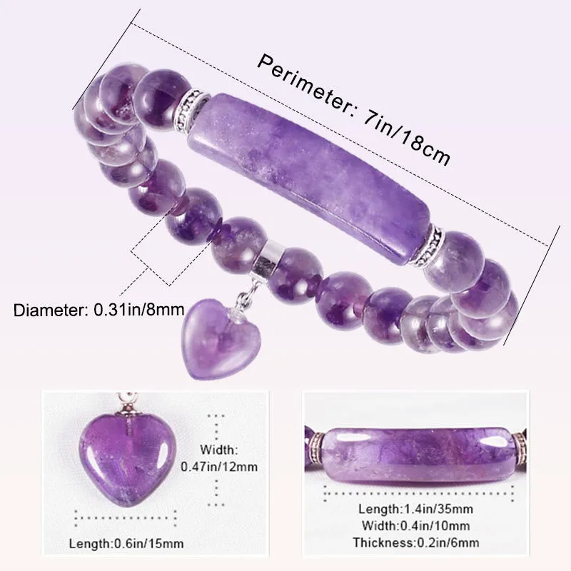 Mythstone Natural Quartz Love Heart Healing Beads Bracelet - Image 3
