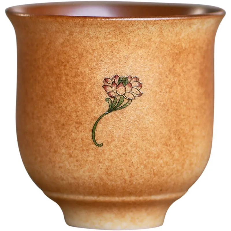 Mythstone Small Dunhuang Frescoes Lotus Ceramic Teacup Kung Fu Tea Cup 90ml - Image 11
