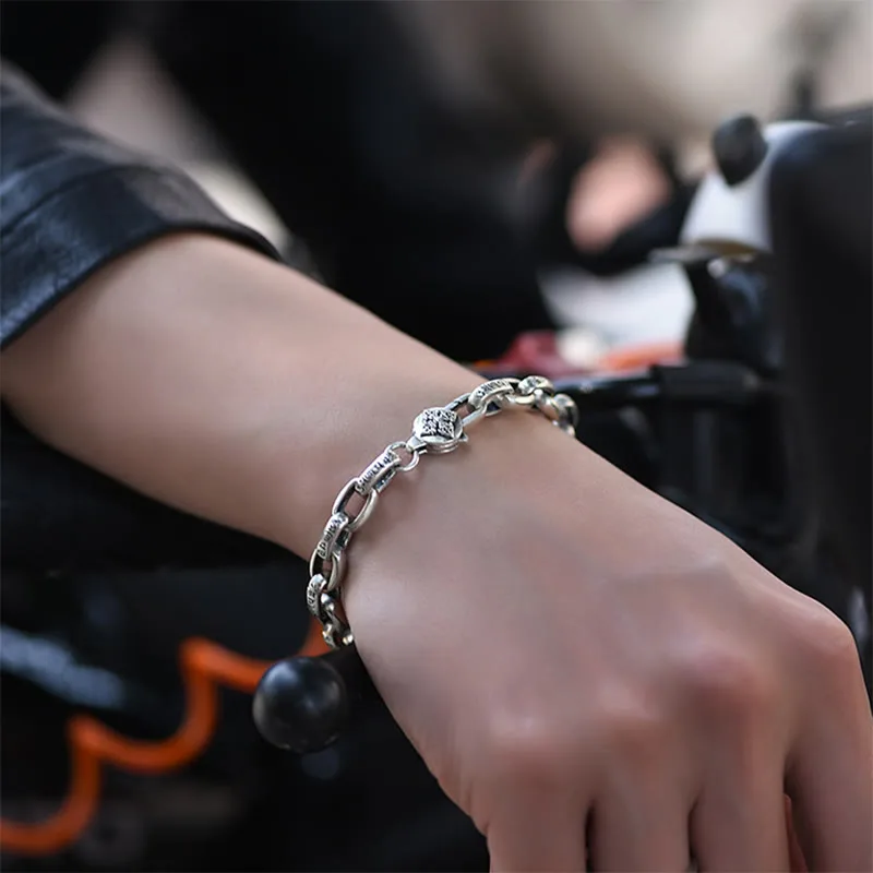 Mythstone Om Mani Padme Hum Double Dorje Copper Engraved Wisdom Bracelet - Image 18