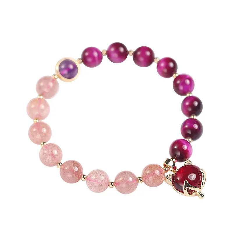 Mythstone Natural Strawberry Quartz Pixiu Love Bracelet - Image 5