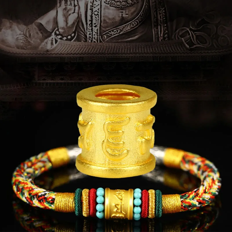 Mythstone Tibet 999 Gold Om Mani Padme Hum Handmade Eight Thread Peace Knot Luck Bracelet - Image 14