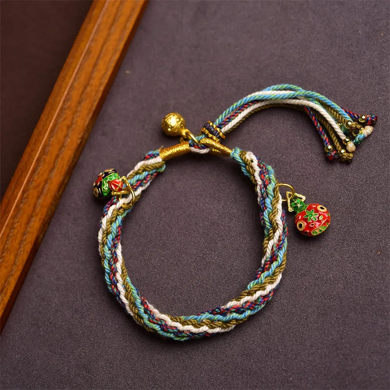 Mythstone Handmade Gold Swallowing Beast Family Healing Reincarnation Knot Braid Bracelet - Image 2