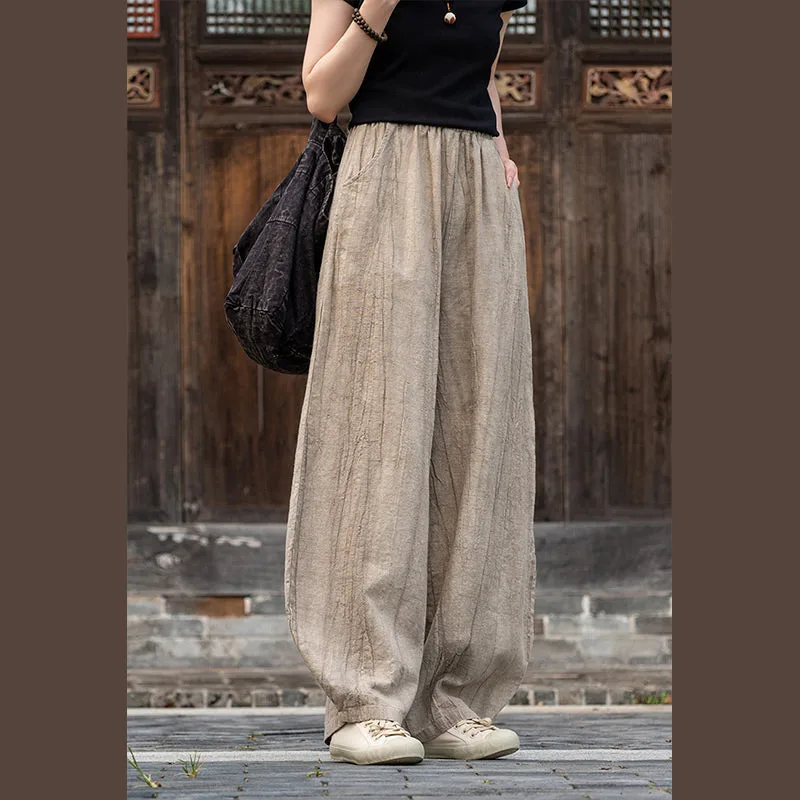 Mythstone Ramie Cotton Linen Pants Tie-dye Design Trousers Loose Zen Yoga Women's Pants with Pockets - Image 15