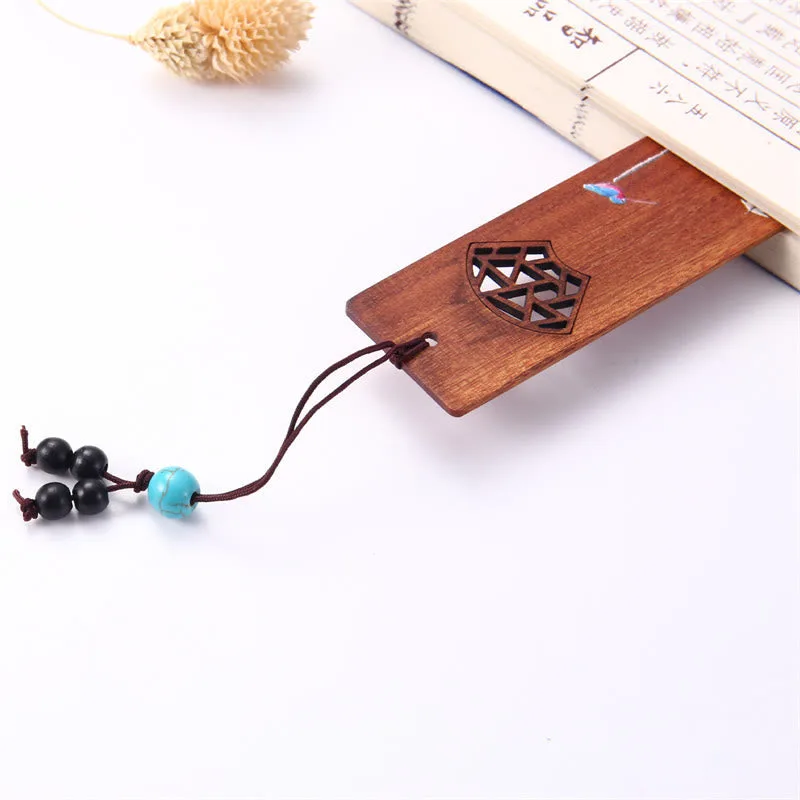 Mythstone 4Pcs Four Seasons Plum Orchid Bamboo Chrysanthemum Peking Opera Mask Wood Bookmarks With Gift Box - Image 8