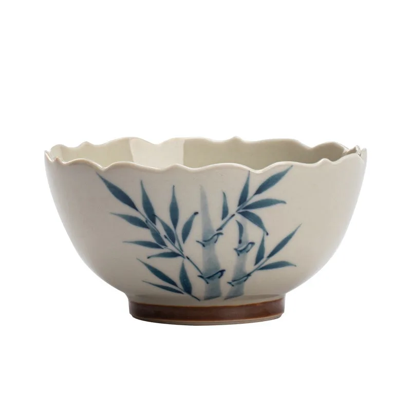 Mythstone Small Blue Bamboo Leaves Ceramic Teacup Kung Fu Tea Cup Bowl - Image 8